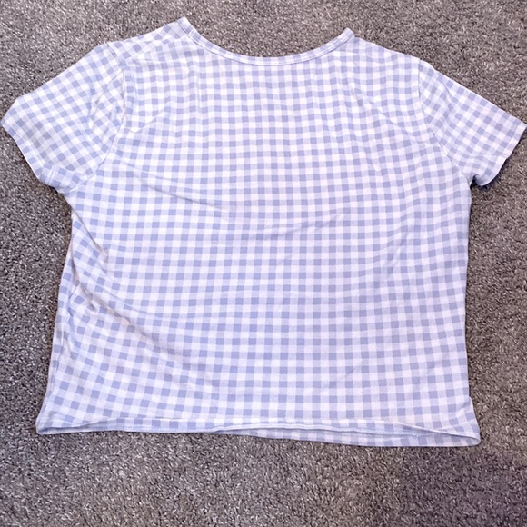 Hollister Blue and White Gingham Crop Top (L) - Picture 2 of 2